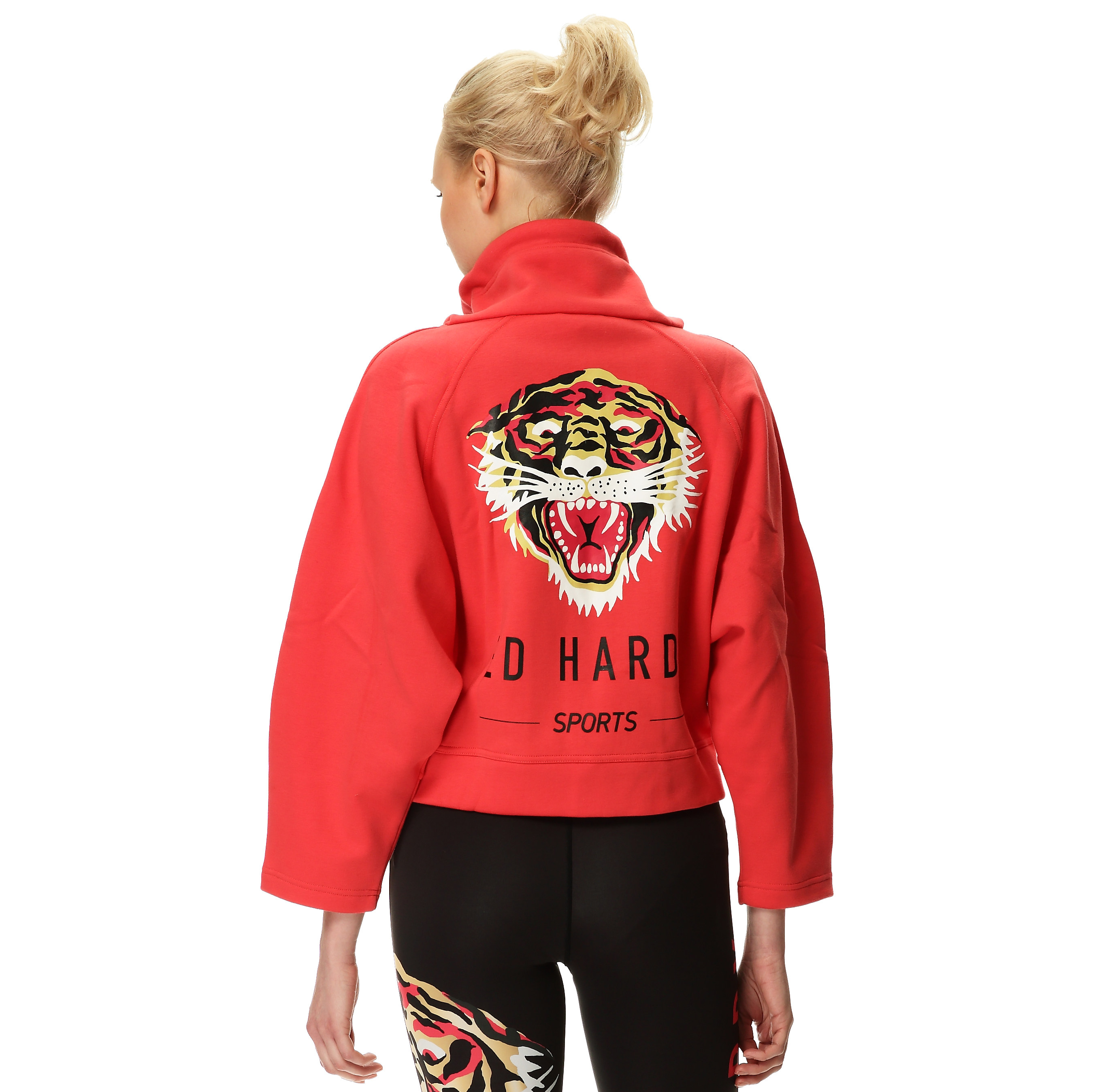 edhardy2021秋装新品外套女立领宽松拉链开衫全棉夹克衫信小呆