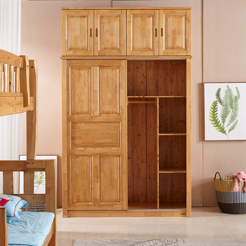 成都推拉门开门柏木实木衣柜家具儿童储物简约衣柜