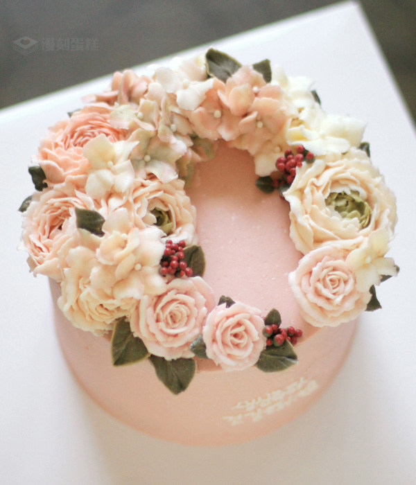 韩式豆沙裱花玫瑰花生日蛋糕七夕情人节鲜花蛋糕女友新鲜生日蛋糕