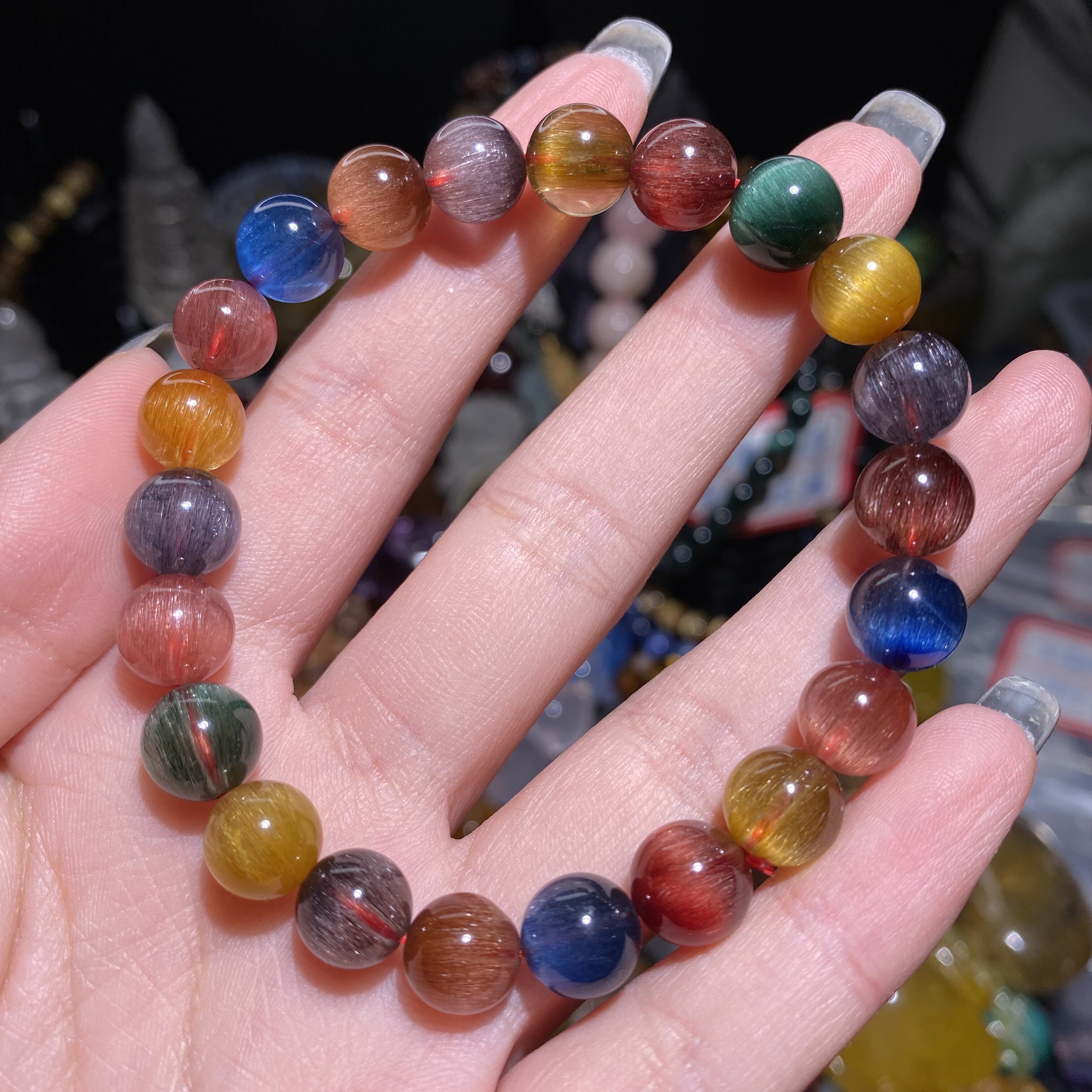 手链天然发晶多宝发蓝发绿发金发黑发手链