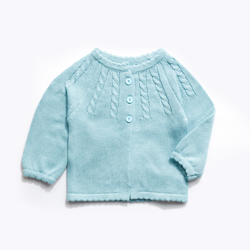 初生婴儿毛衣开衫针织女外套宝宝春秋纯棉新生儿线衣女宝宝针织衫