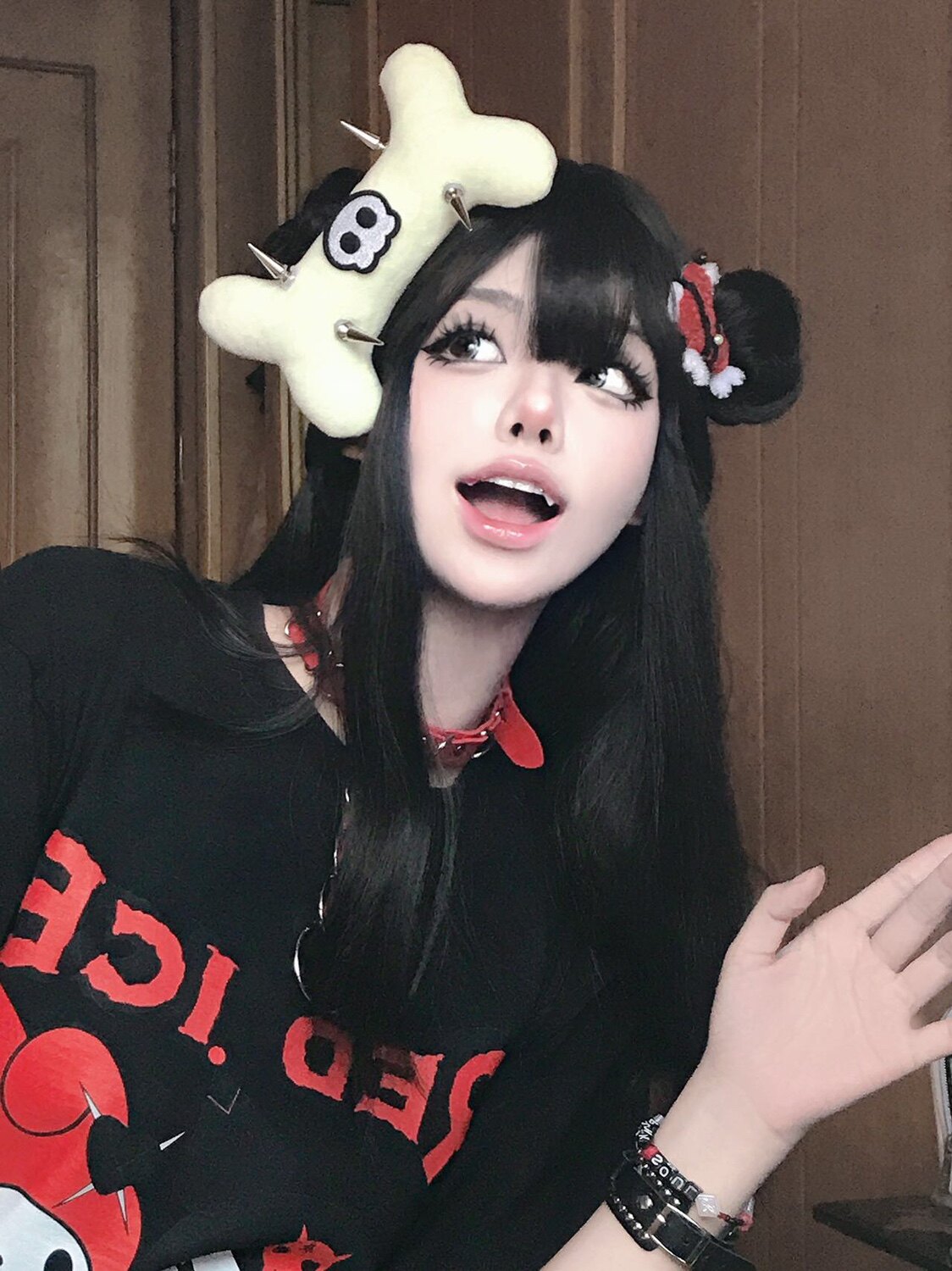 redice朋克y2k千禧辣妹小众亚文化二次元骨头发饰