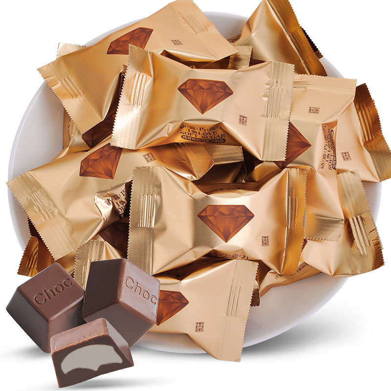 > 好百贝钻石巧克力500g散装结婚喜糖礼盒糖果批发小零食 代可可脂