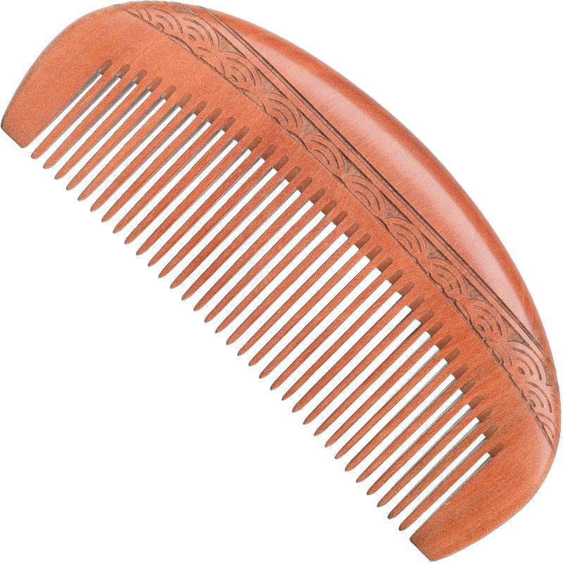 郎府木梳桃木梳子雕花雕刻古典花纹造型直发梳子