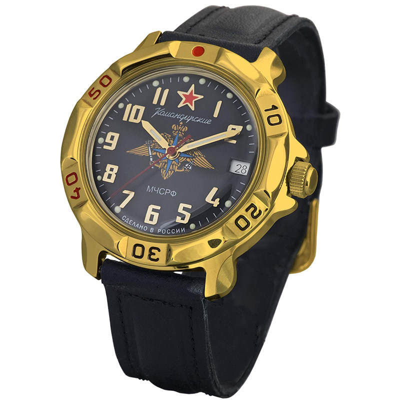 俄罗斯陆军军表男全表壳红星指挥官手动机械真皮欧美腕表