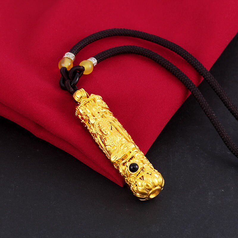 古缇男士沙金越南挂件3d足金雅梦佛祖男女项链