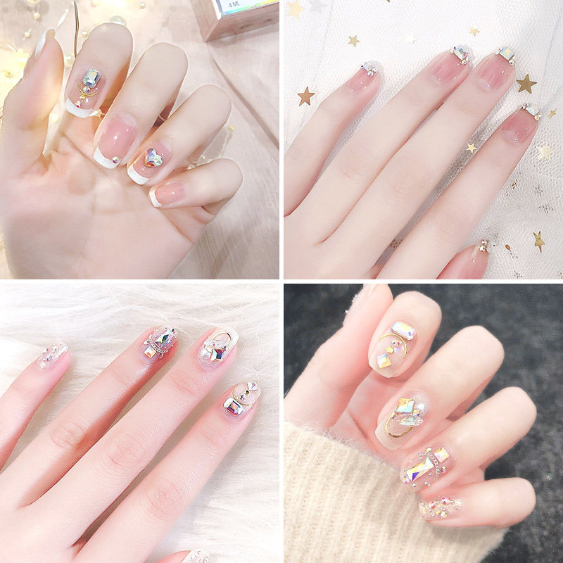 搏乐指甲钻饰新款2020抖音网红美甲钻混装水钻闪饰品异形平底钻石