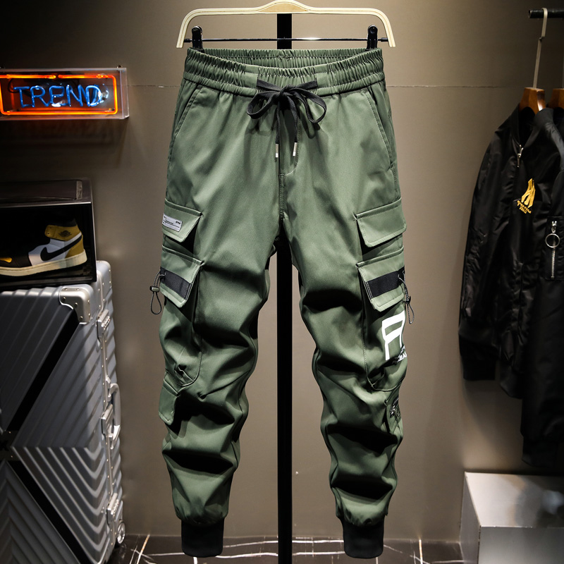 春夏季香港潮牌工装裤男束脚男士休闲长裤子男宽松百搭学生多口袋