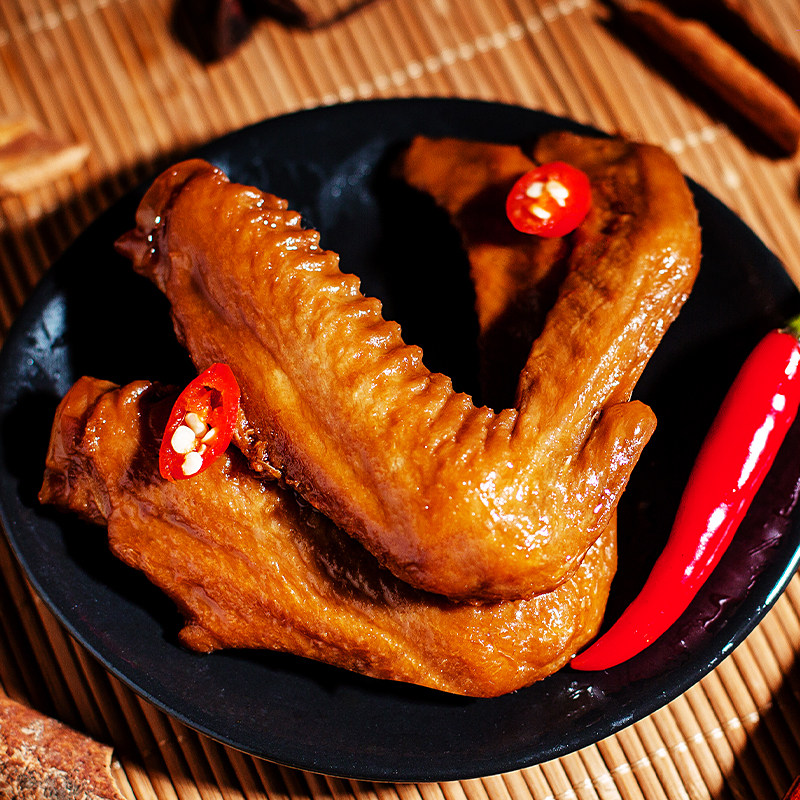 正一品鲜卤鸭翅膀1000g袋装潮汕特产休闲肉类熟食单只即食真空装