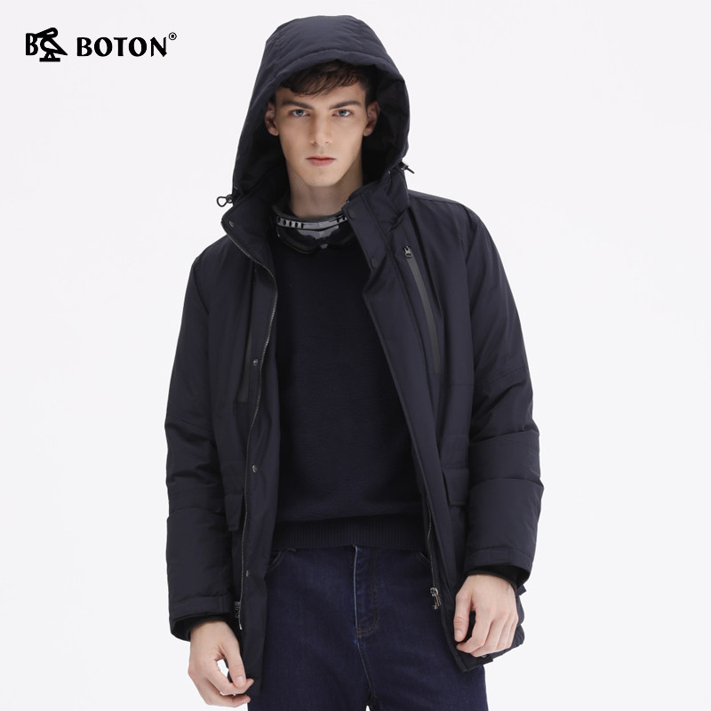 boton波顿冬季新款男装轻薄羽绒服中长款韩版潮流羽绒服