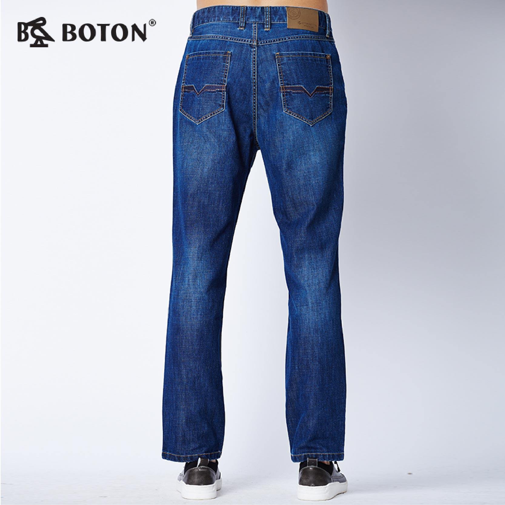波顿牛仔裤男士直筒宽松春秋秋季薄款浅蓝色百搭牛仔裤