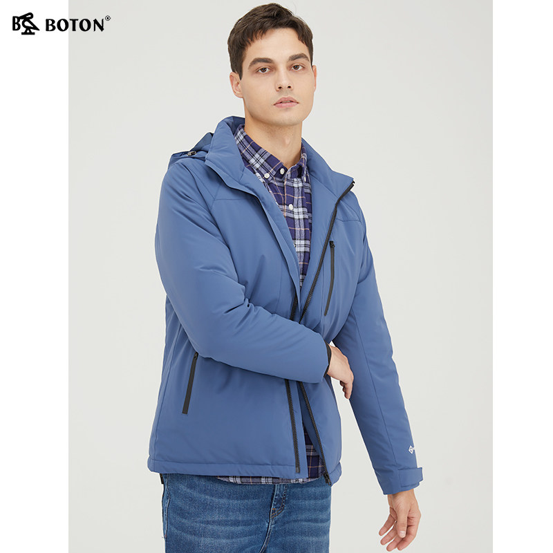 波顿白鸭绒上衣保暖鸭绒立领短款防雨防风新款羽绒服
