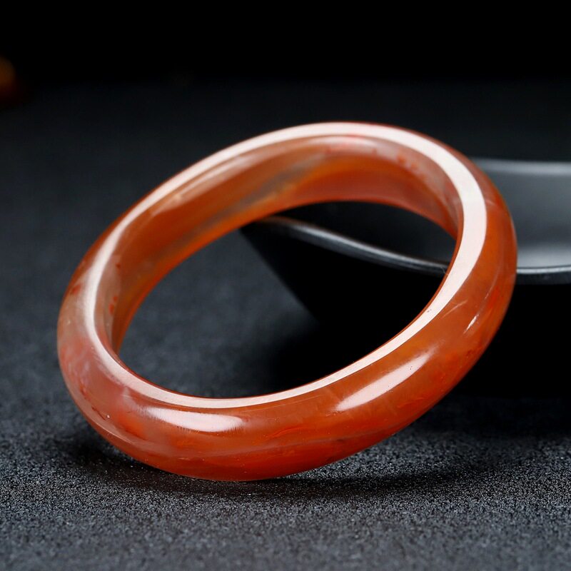 正品天然四川凉山南红玛瑙玉贵妃柿子手镯女原手镯