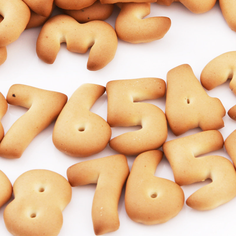 aji牛奶味数字形饼干罐装120g好吃儿童零食韧性饼干