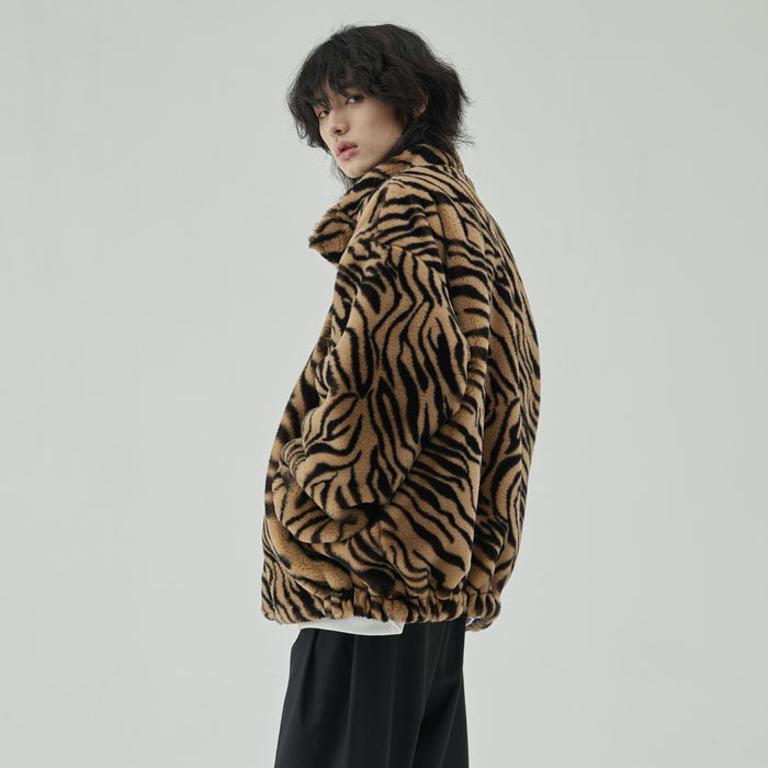 现货玩艺epicpoetry20aw双面休闲流行虎纹皮草夹克