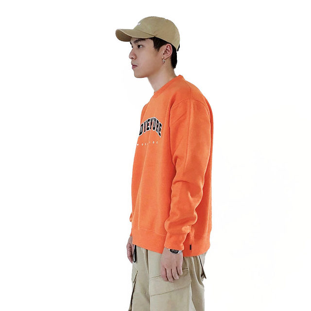 RADIUM autumn and winter Japanese Korean Hong Kong style loose pullover jacket printed sweater men's tide round neck plus velvet thickening RADIUM autumn and winter Japanese Korean Hong Kong style loose pullover jacket printed sweater men's tide round neck plus velvet thickening