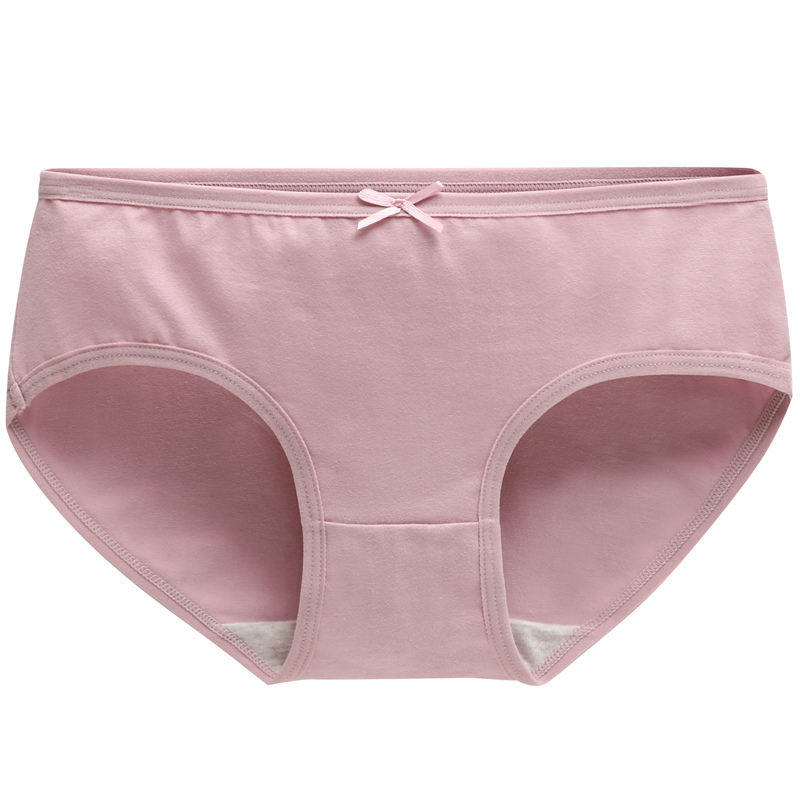 女士内裤纯棉抗菌100全棉透气低腰少女女学生平角裤