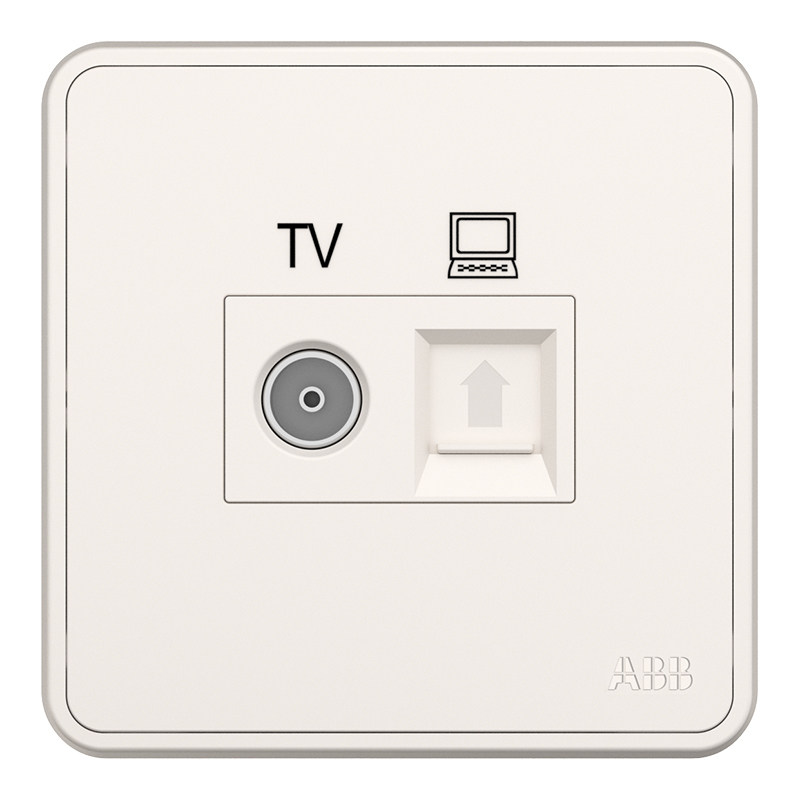 电视插座abb开关插座纤悦雅典电脑电视网网络ar325电脑电视插座