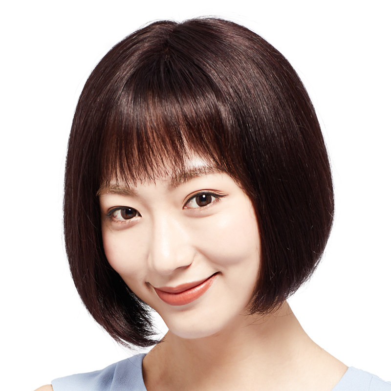 假发短发发套真人发丝波波头全头套自然头发整顶假发