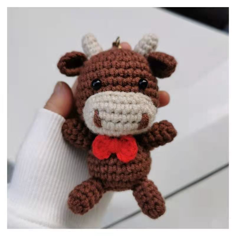 毛线玩偶情侣包情侣材料编织diy钩针钥匙扣挂件毛线