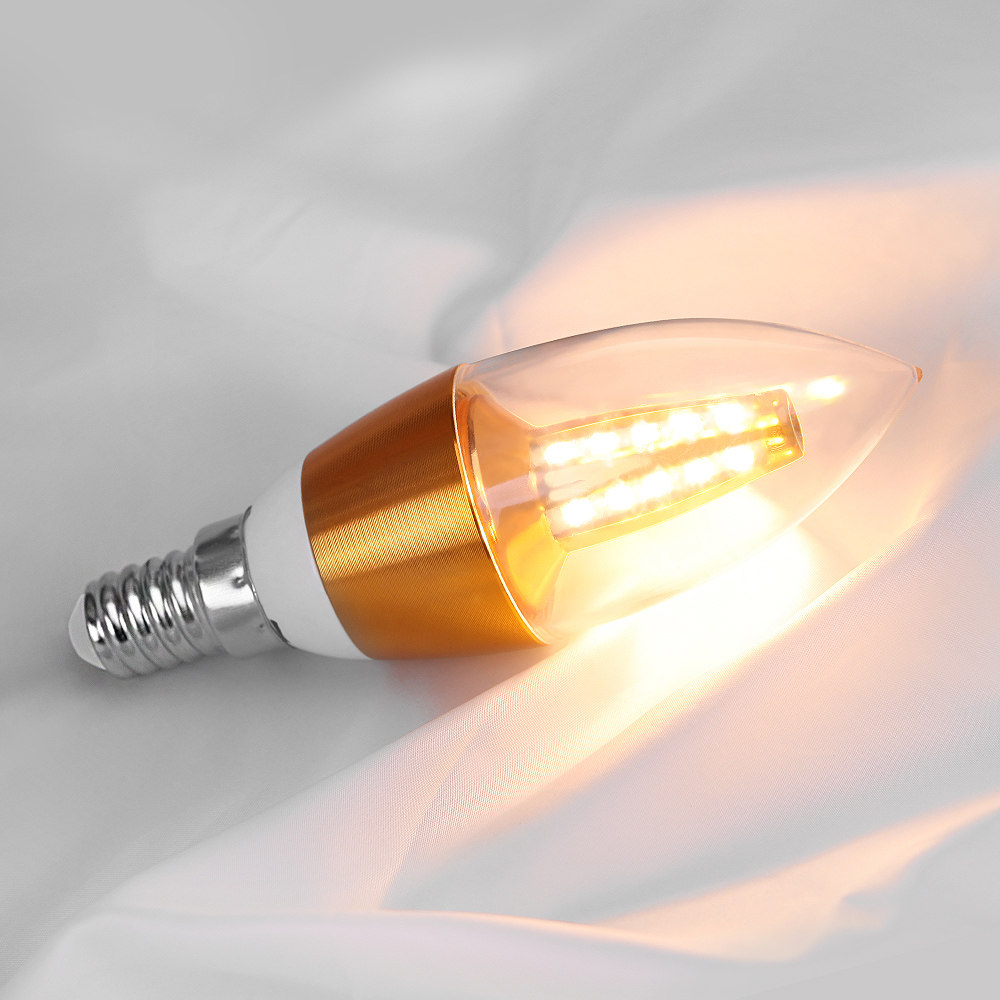 十田照明led蜡烛灯泡e14小螺口家用吊灯光源5w超亮拉尾尖泡10只装