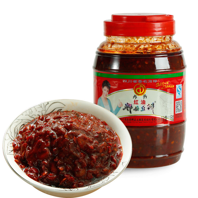 丹丹红油豆瓣酱1100g/瓶四川郫县特产辣椒底料餐饮调料回锅肉炒菜