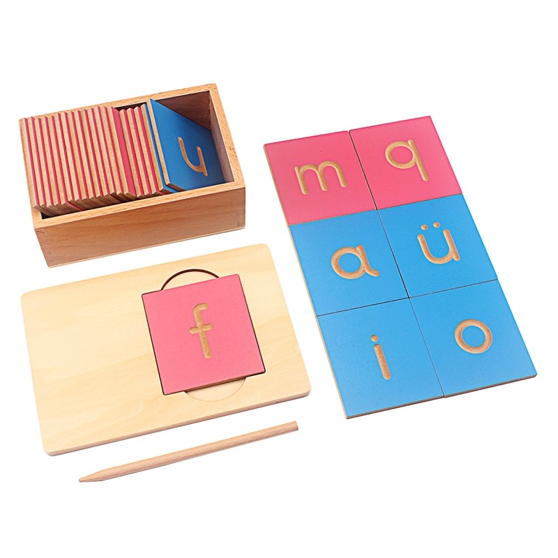 蒙氏语言教具木制笔划小写小写字字母描写儿童早教教具