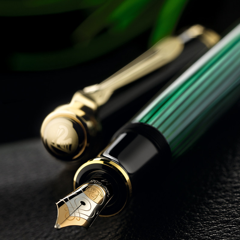 钢笔pelikan百利金14k帝王系列m600树脂方形墨水钢笔