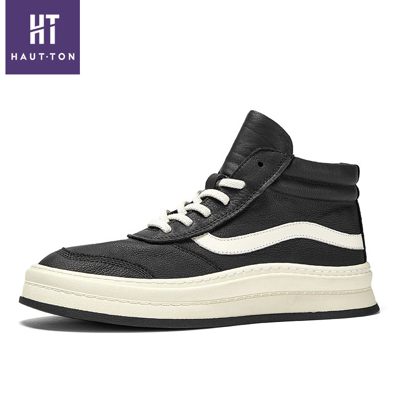 ht皓顿男鞋2021秋季新款高帮鞋男士商务休闲鞋高帮鞋