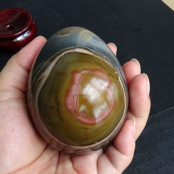 海洋鸡蛋千蕊天然石鸡蛋把玩石摆件摆件手把象形摆件