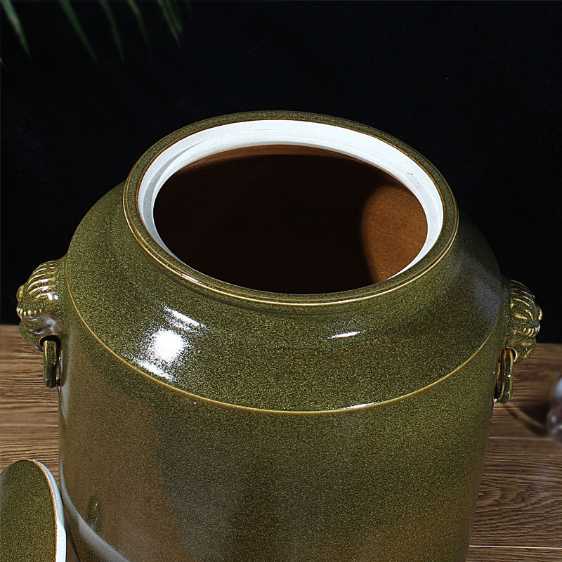 景德镇陶瓷茶叶末釉米缸酒缸酒坛水缸油缸茶缸30斤50斤100斤龙头