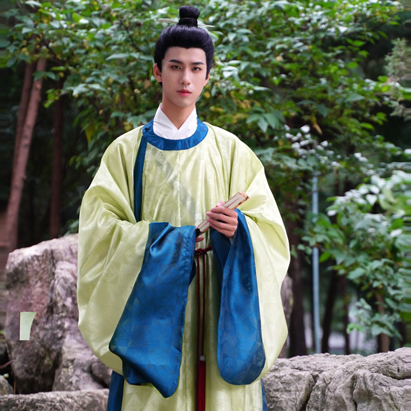 搭儒纱可暗纹圆领衫圆领书生空山襕衫汉服传统汉服