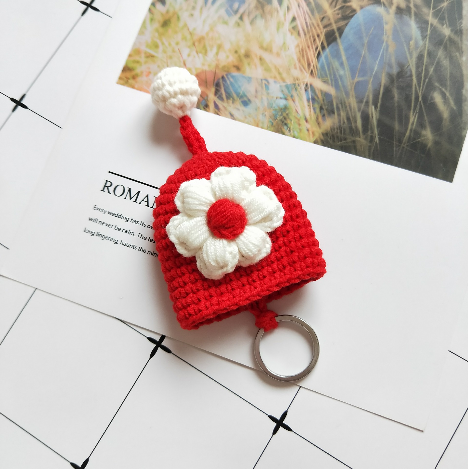 材料小燕钩织小屋钥匙包diy手工钩针编织毛线毛线