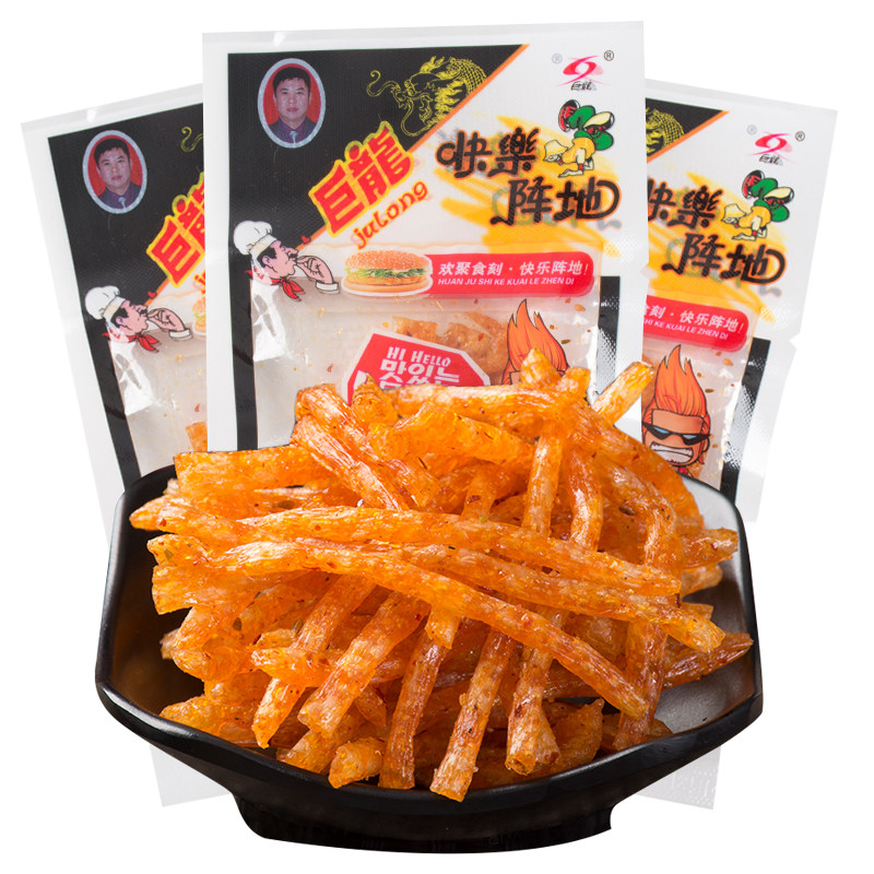 巨龙香辣快乐阵地辣条22克辣片麻辣面筋儿时怀旧食品零食包邮