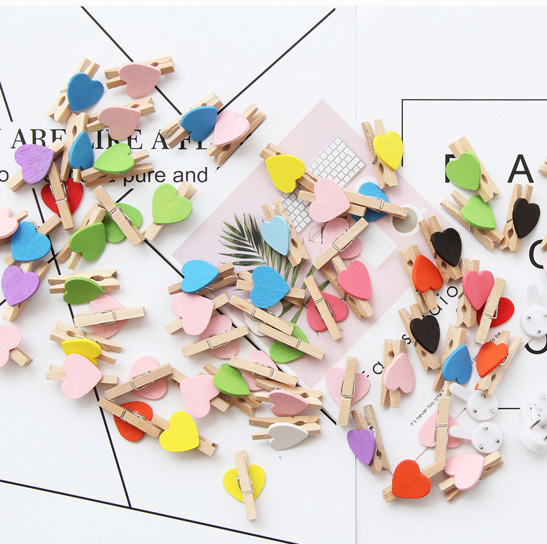 照片夹子麻绳无痕挂墙家居装饰创意照片夹子