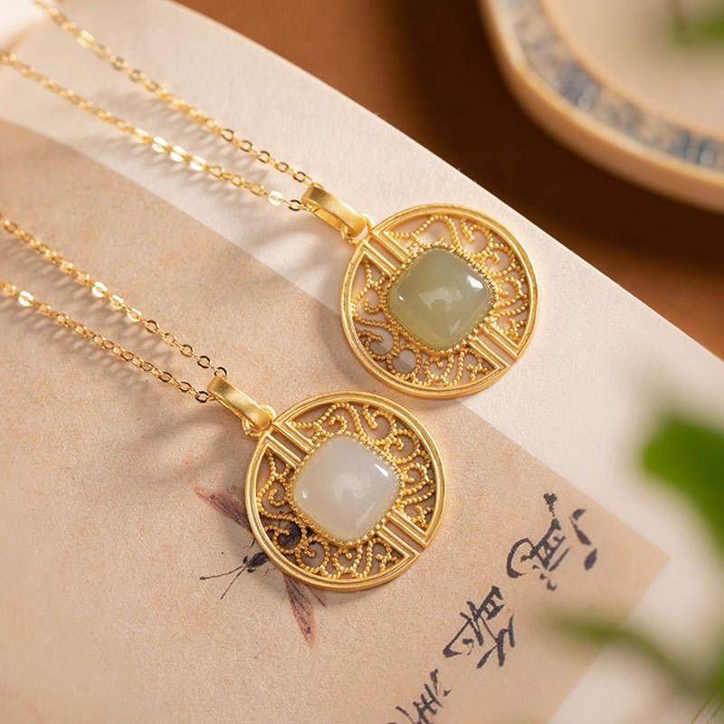 国风古风古典中国镂空吉祥女款吊坠挂坠捡银项坠