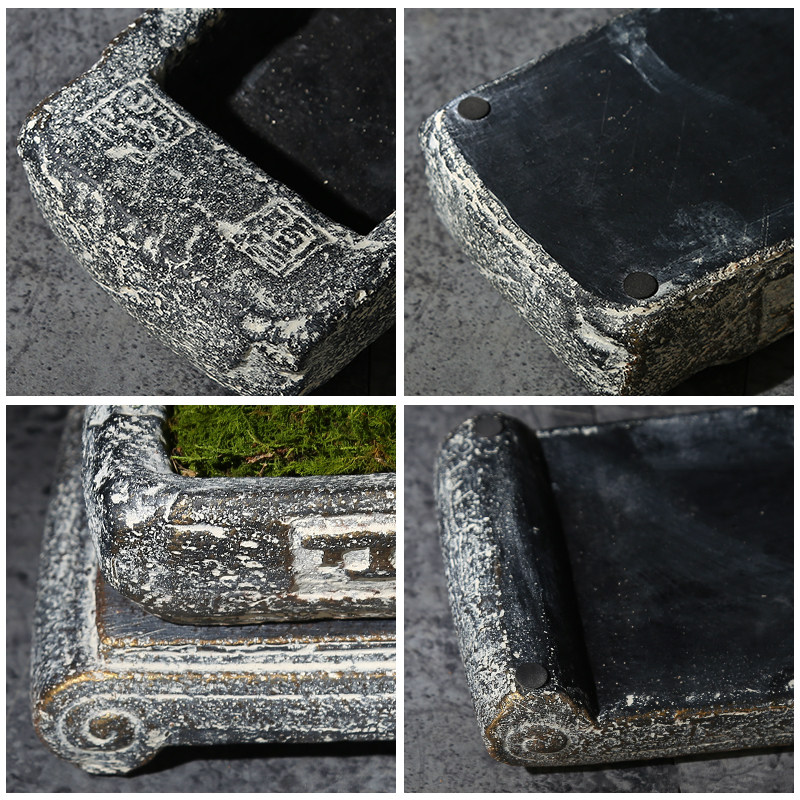 古典仿古水培景观汉砖花盆水生植物盆底底座花盆