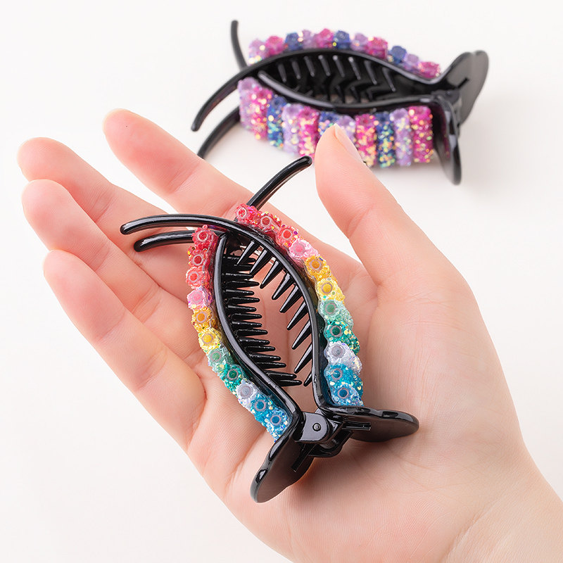 优雅气质鲨鱼丸子头发发夹抓夹女后脑勺大发夹子发饰