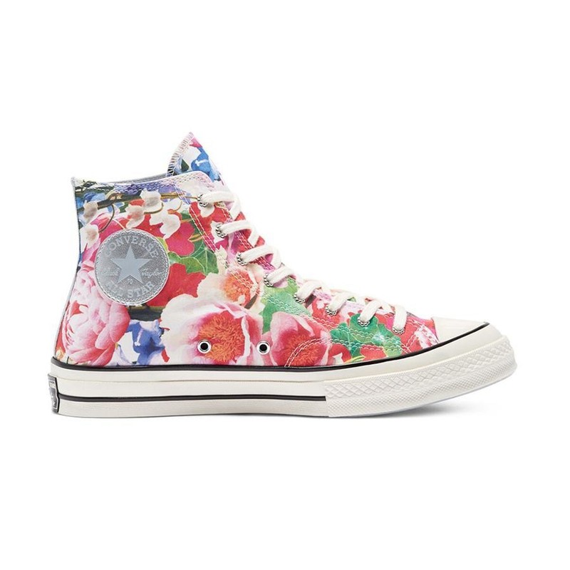 匡威新款1970s三星星标花卉牡丹印花时尚尚高帆布鞋