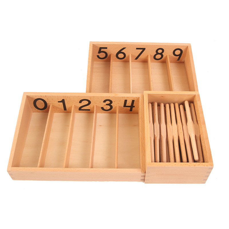 蒙特蒙台梭利蒙氏早教数学教具国际版纺锤棒箱盒子儿早教教具