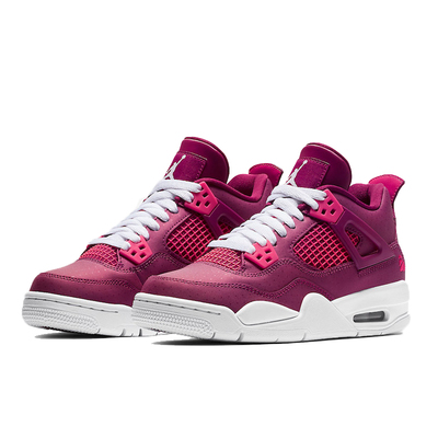 air jordan 4 aj4 情人节限定 白粉枚红色桃心 篮球鞋 487724-661