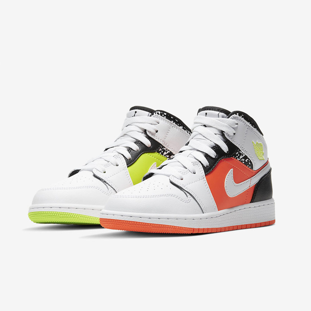 洛城airjordanmidaj1糖果黄橙鸳鸯中帮篮球鞋篮球鞋