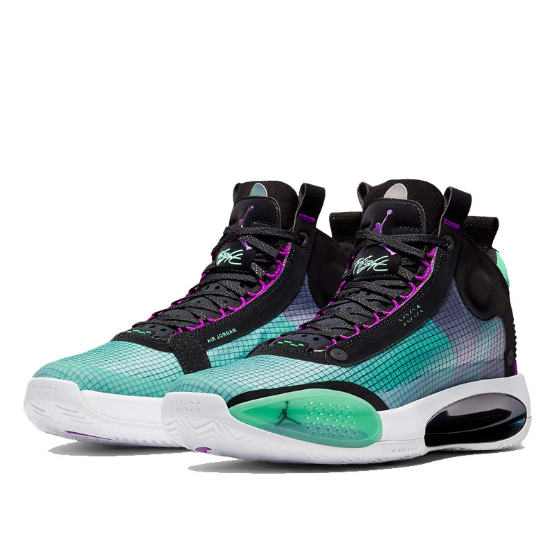 airjordan 34 aj34首发 冰蓝紫绿黑白电光篮球鞋 ar3240-400-100