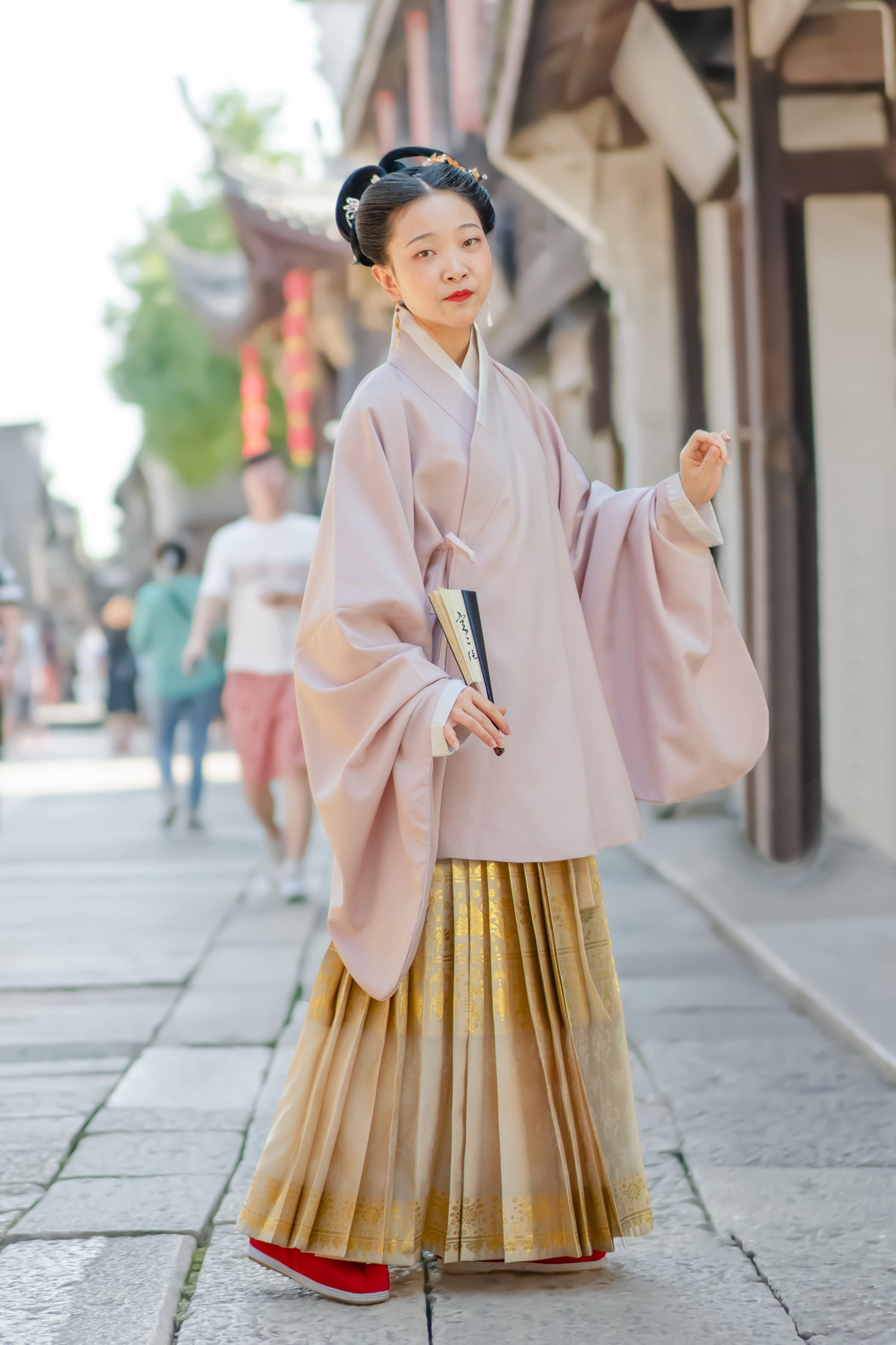 松塔汉服明制交领短袄中长琵琶明柔春秋现货汉服