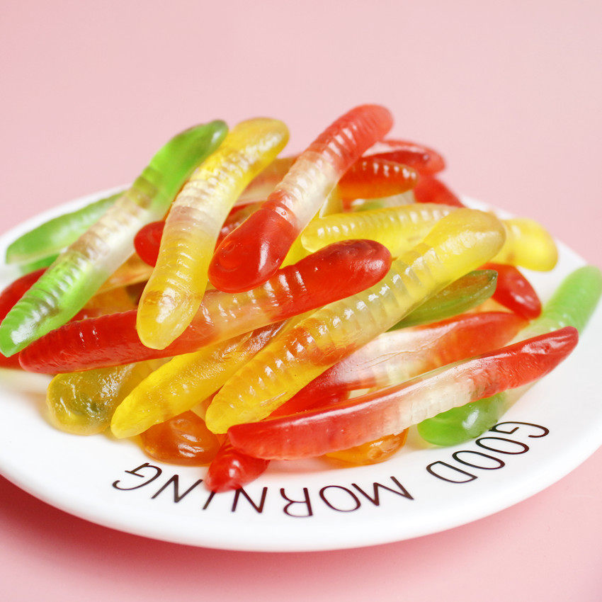 橡皮糖混搭毛毛虫水果果味软糖儿童零食怀旧糖果传统糖果