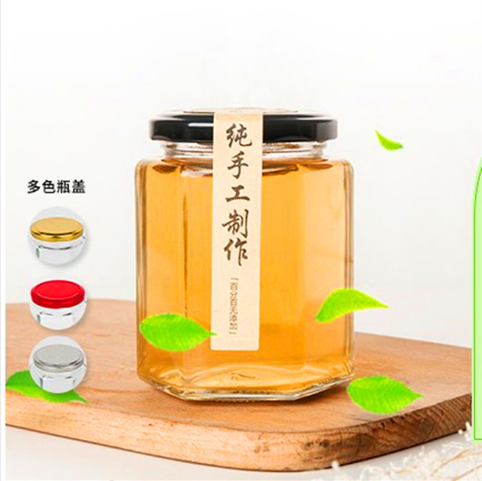 玻璃瓶蜂蜜瓶六棱蜂蜜瓶密封罐酱菜瓶果酱瓶罐食品包装燕窝瓶