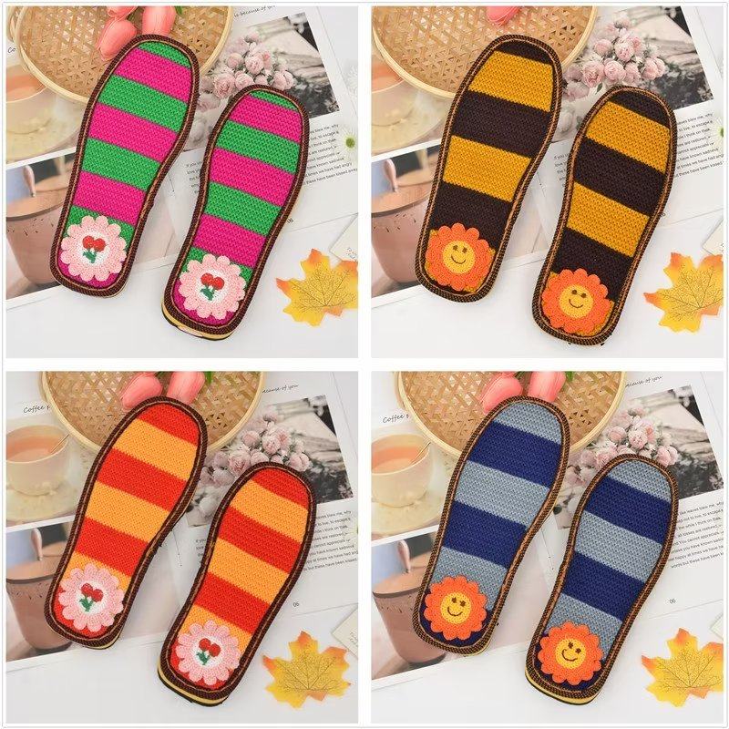 孺子牛毛线绣花橡胶鞋底子防滑耐磨钩针拖鞋手工毛线