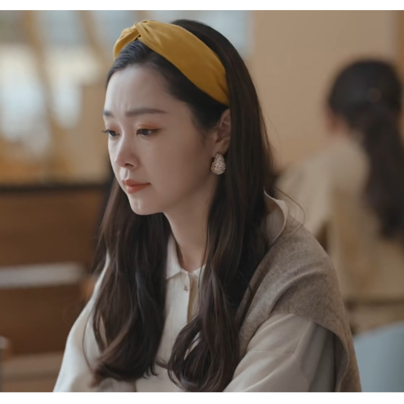 爱 理想生活宋轶戴希希同款 姜黄色发箍春夏新款 交叉