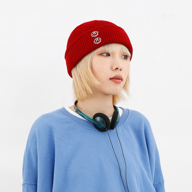 beamlife20a原创红色毛线男女ins复古街头帽子