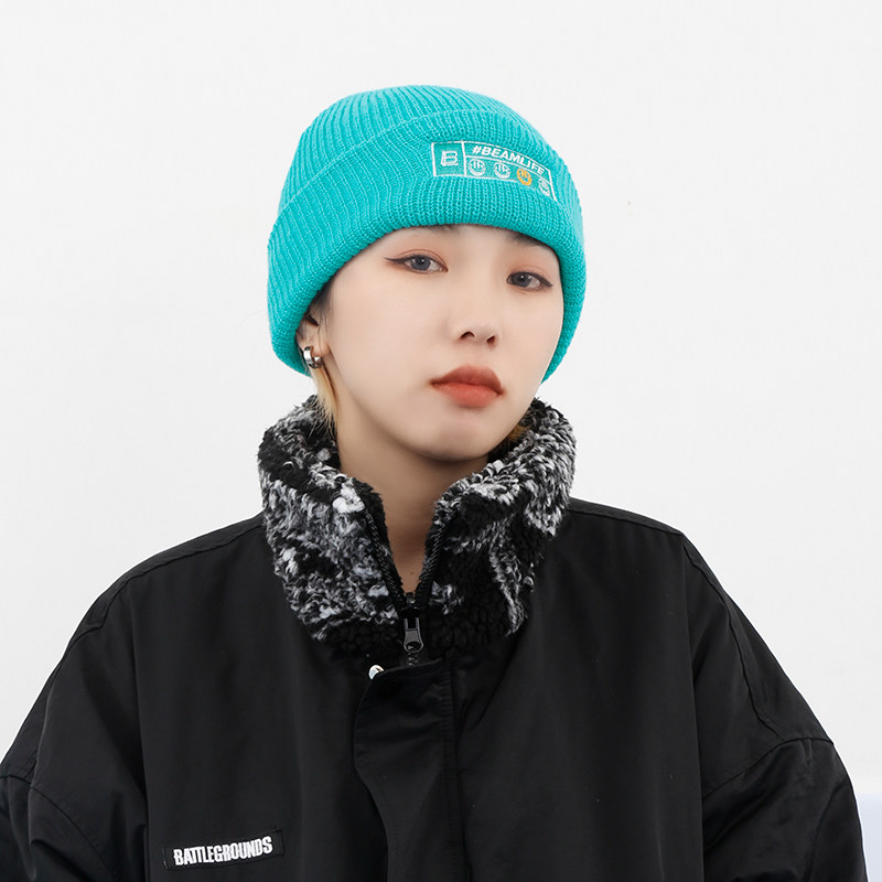 beamlife20a毛线男女秋冬季帽子原创创冷帽日嘻哈笑脸帽子